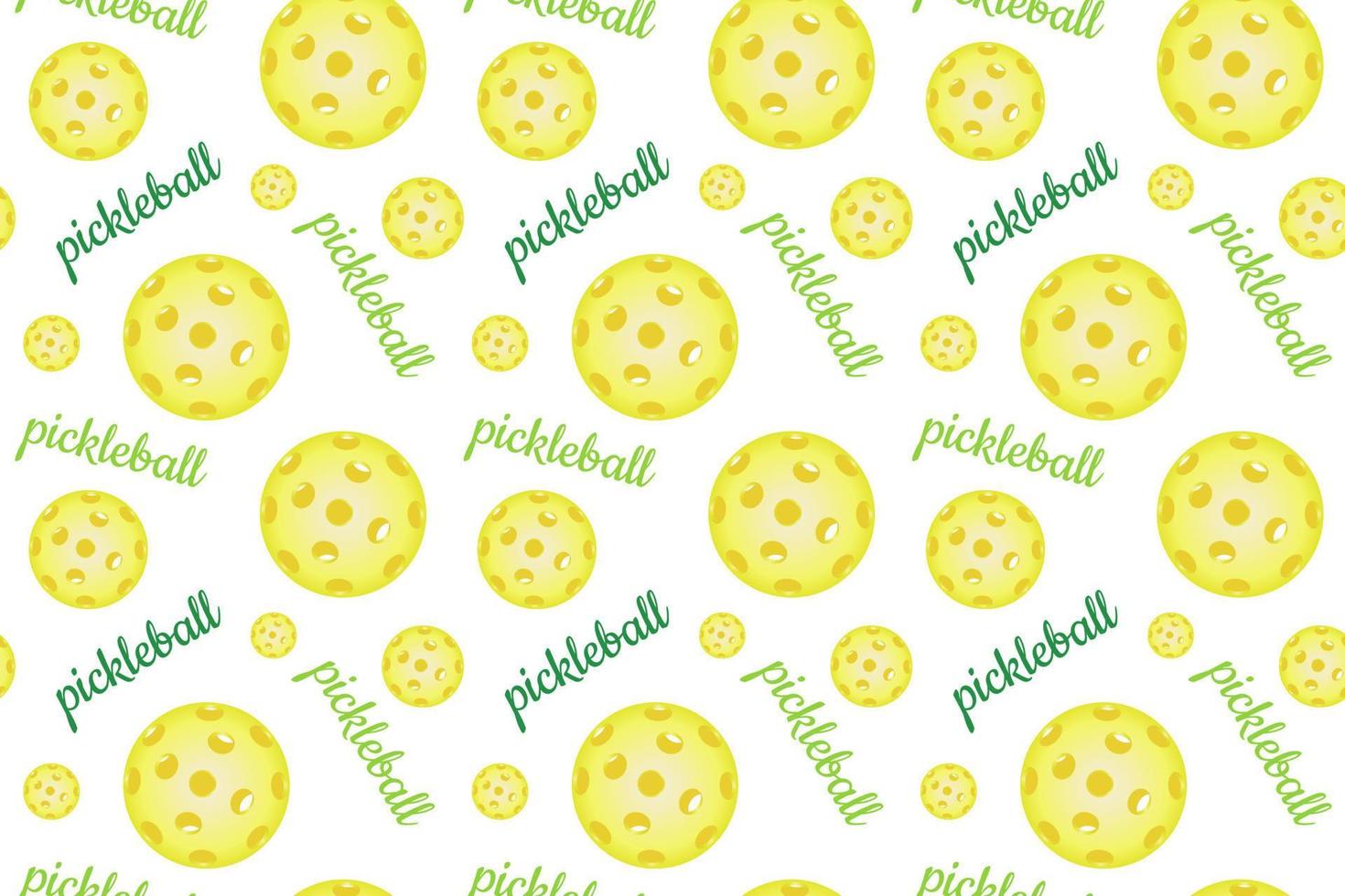 modello con luminosa giallo pickleball palle. fondale per striscioni, Stampa per abbigliamento sportivo, carta, tessuti, sfondi. emblema per pickleball gli sport club vettore