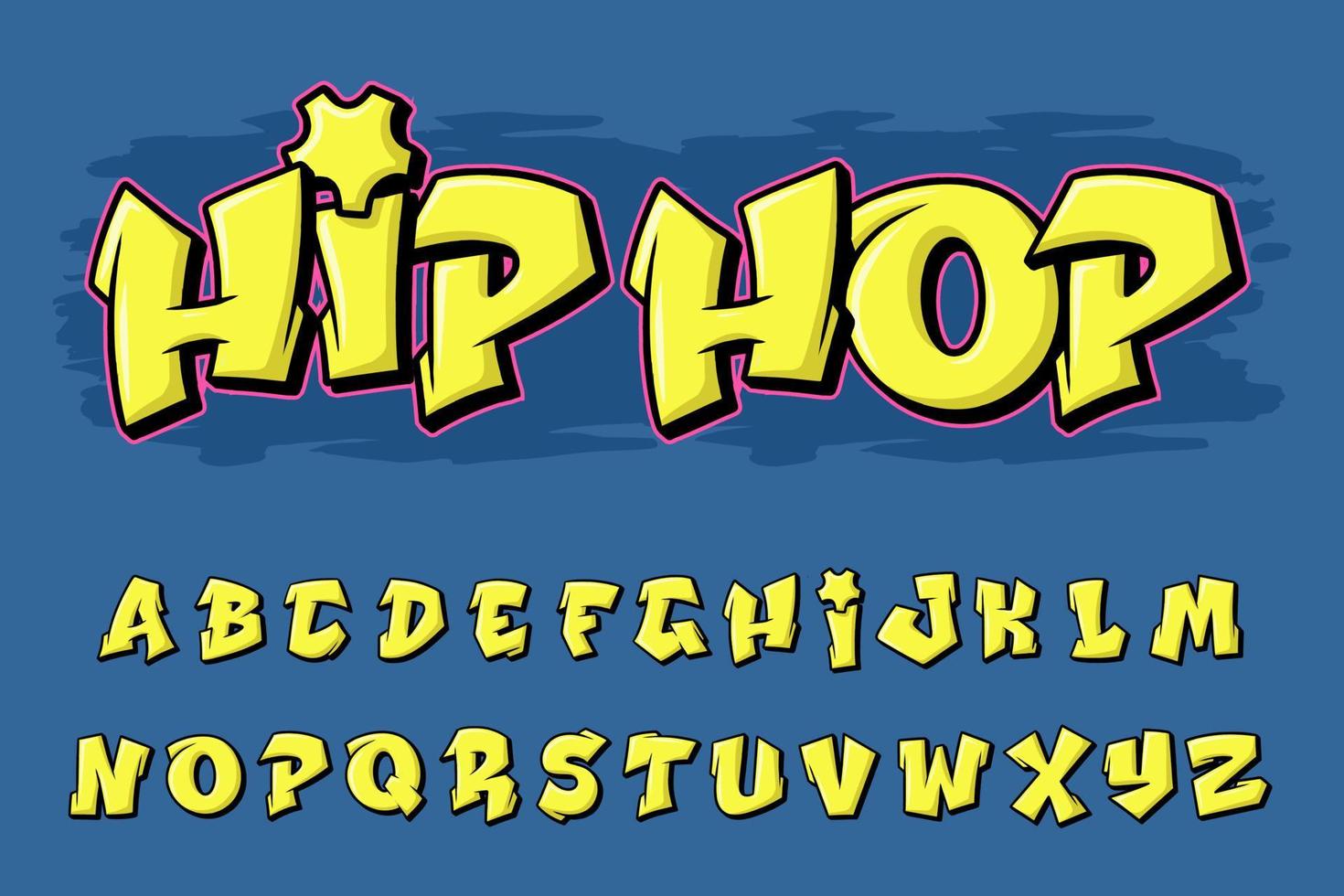 alfabeto graffiti hiphop testo vettore lettere