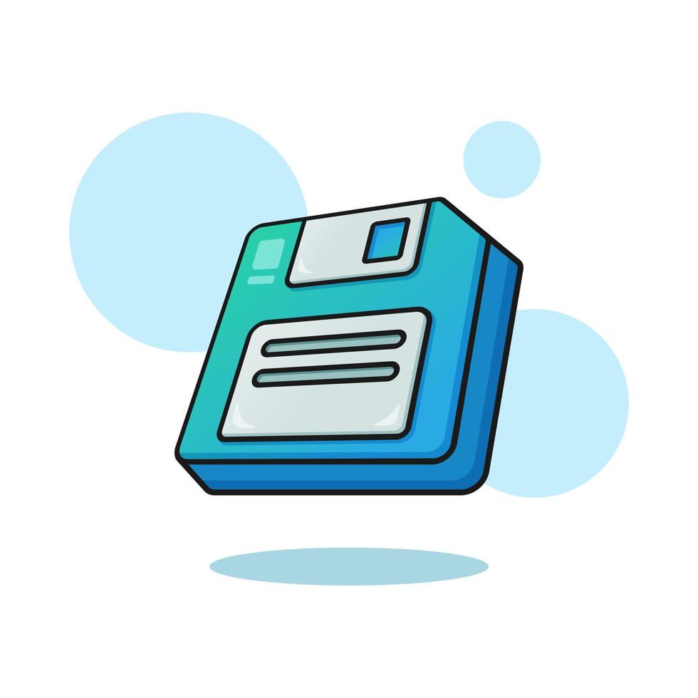 carino adorabile cartone animato documento dati Salva pulsante App illustrazione per etichetta icona portafortuna e logo vettore