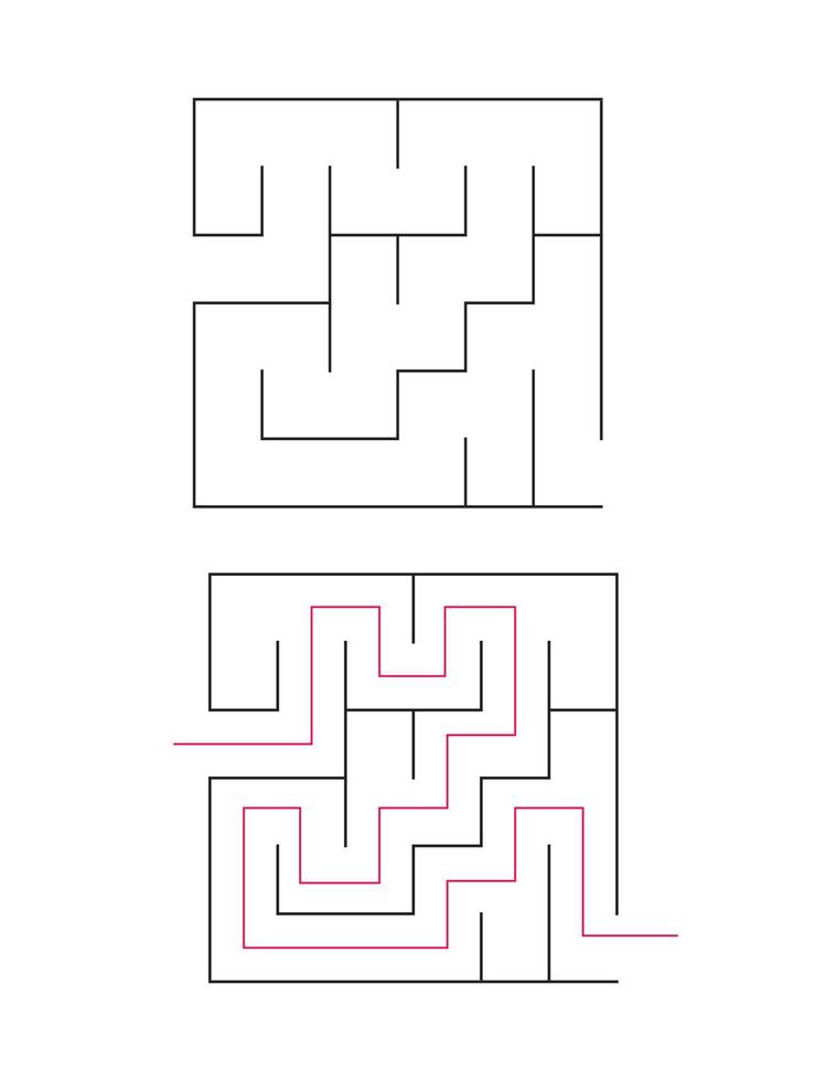il piazza labirinto ha un Ingresso e un Uscita. labirinto con il Rispondere, il sentiero di passaggio vettore