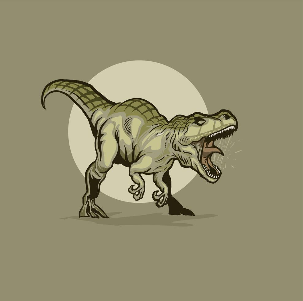 dinosauro t-rex portafortuna logo vettore illustrazione