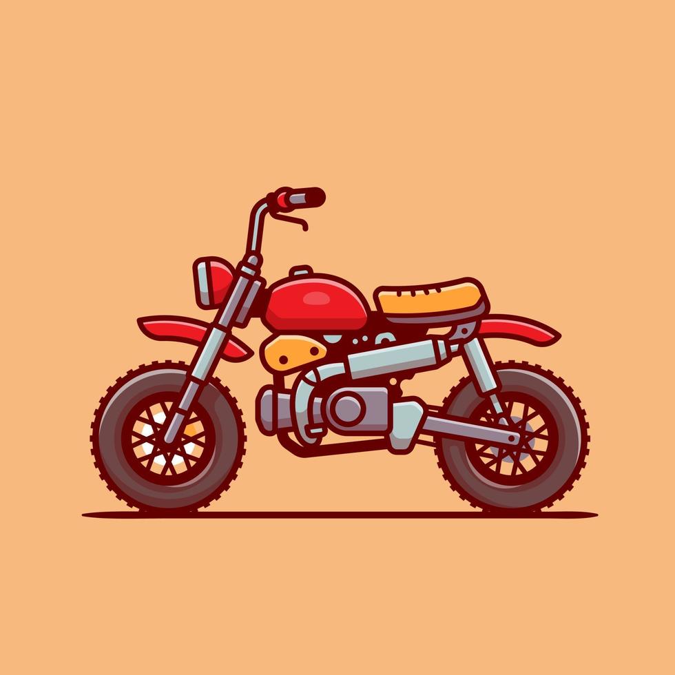 motocicletta cartone animato vettore icona illustrazione. motociclo veicolo icona concetto isolato premio vettore. piatto cartone animato stile