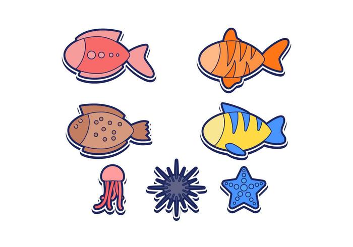 Vettori eccezionali di pesci oceanici