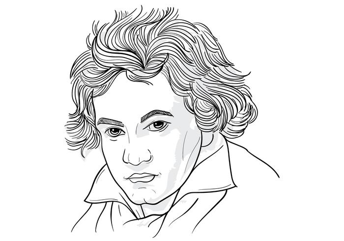 Illustrazione del disegno di Ludwig Van Beethoven vettore