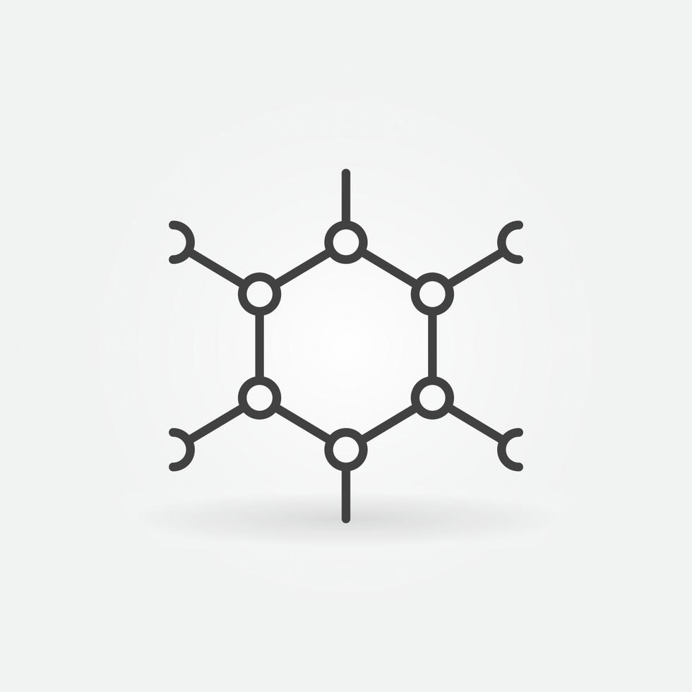 vettore concetto chimica molecolare struttura linea icona o simbolo