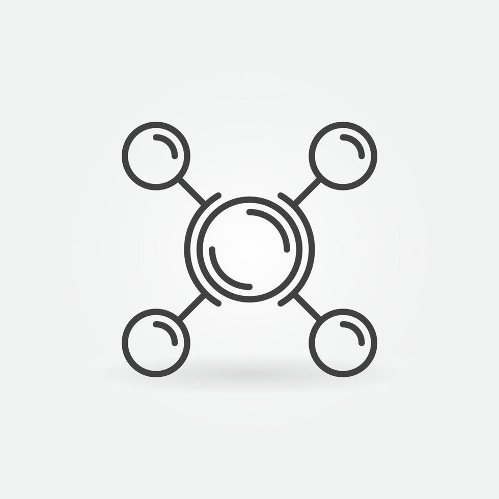 molecola con cerchi vettore chimica concetto schema minimo icona