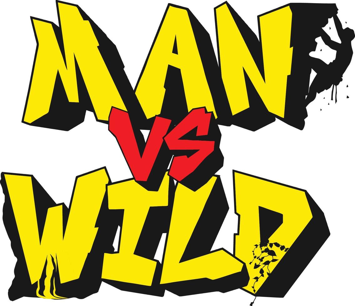 uomo vs selvaggio avventura tipografia vettore per maglietta