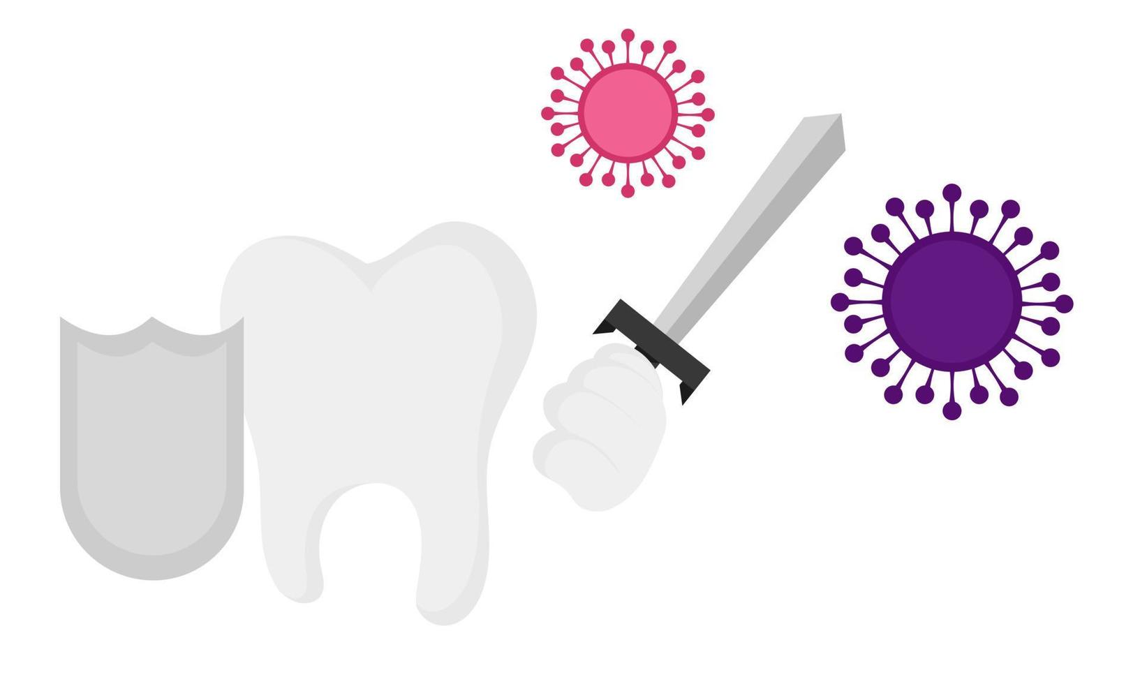 illustrazione di un' dente combattente germi vettore