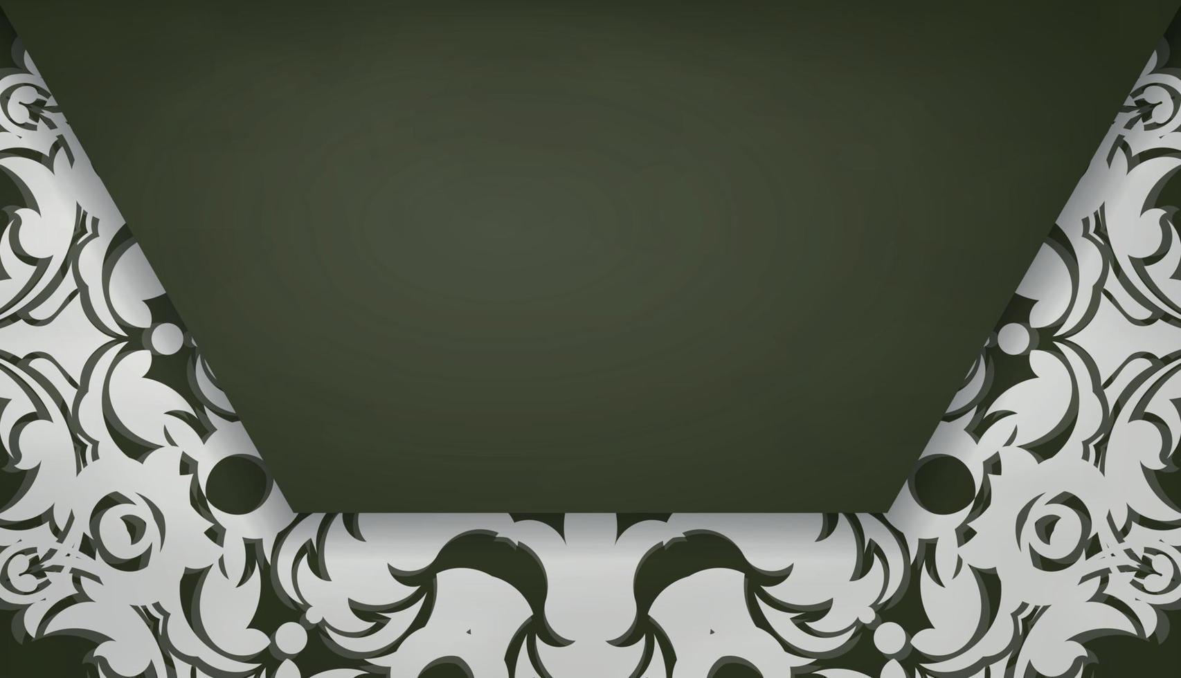 buio verde bandiera con Vintage ▾ bianca modello per logo o testo design vettore