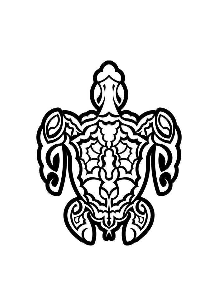 sacro geometria tartaruga uso per design e tatuaggio. maori stile. su nero sfondo. vettore