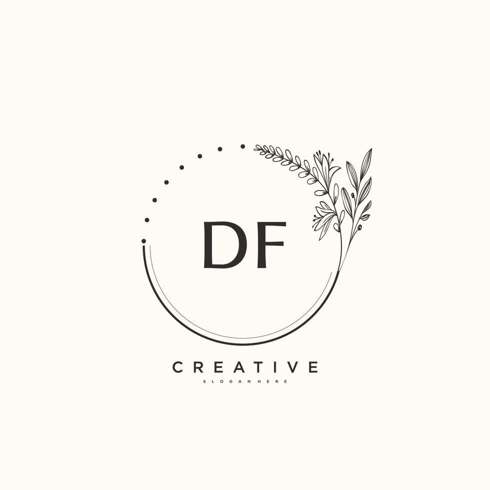 df bellezza vettore iniziale logo arte, grafia logo di iniziale firma, nozze, moda, gioielliere, boutique, floreale e botanico con creativo modello per qualunque azienda o attività commerciale.