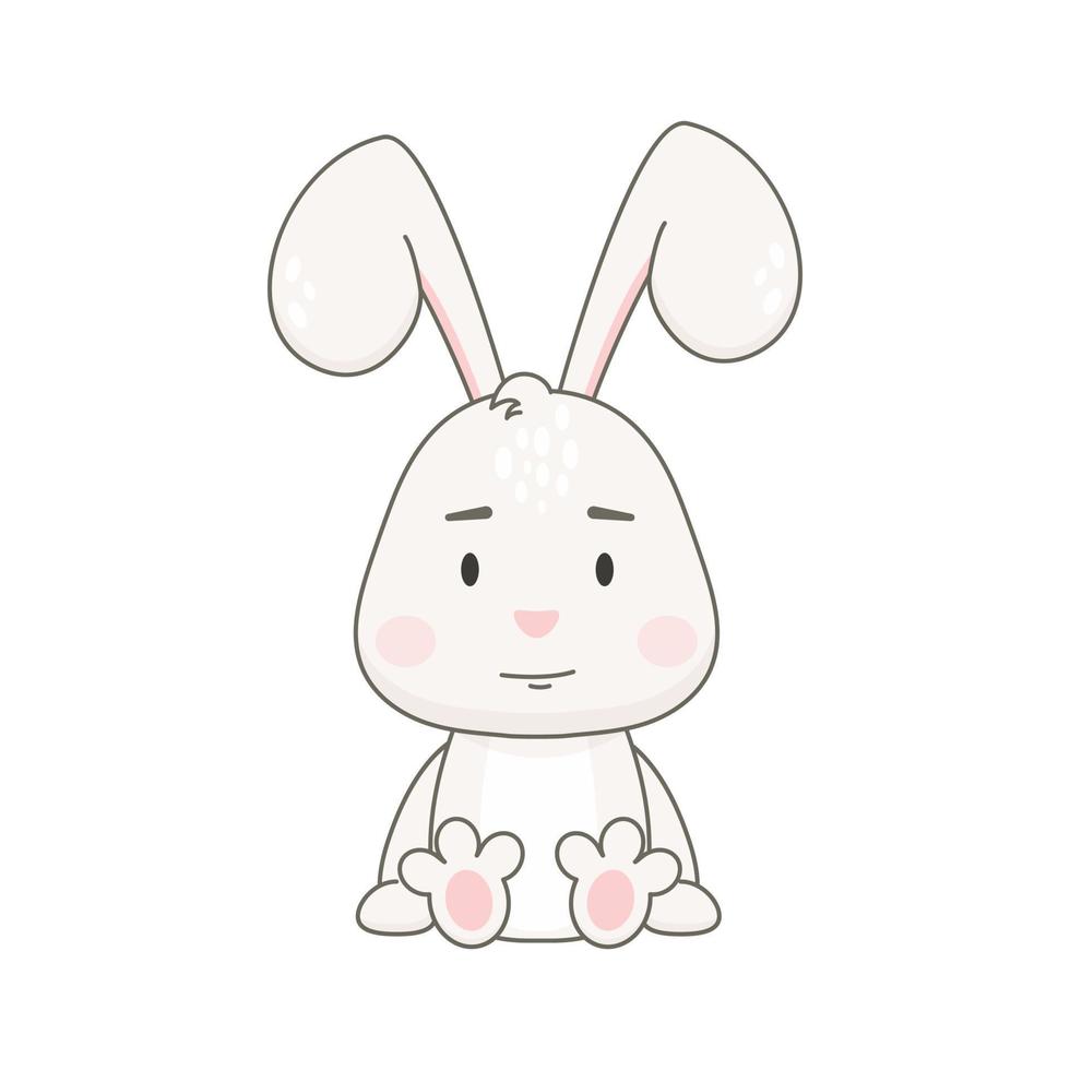 carino coniglio personaggio isolato su bianca. Pasqua coniglietto vettore illustrazione.