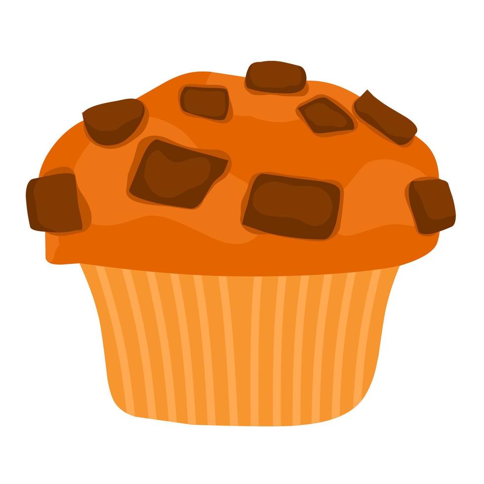 vettore illustrazione di cioccolato torta, cupcake, focaccina nel cartone animato piatto stile. delizioso spuntini, cacao torta o brownies. isolato su un' bianca sfondo.
