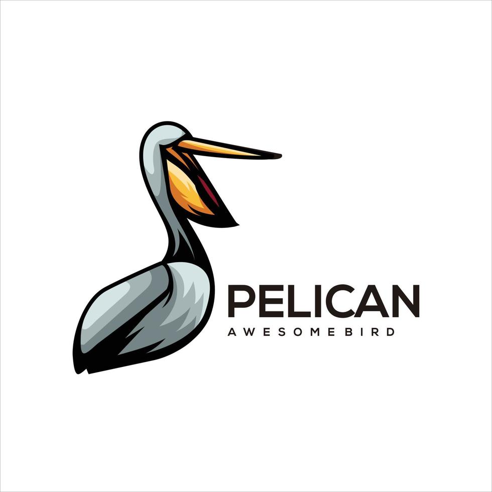 pellicano illustrazione logo design vettore