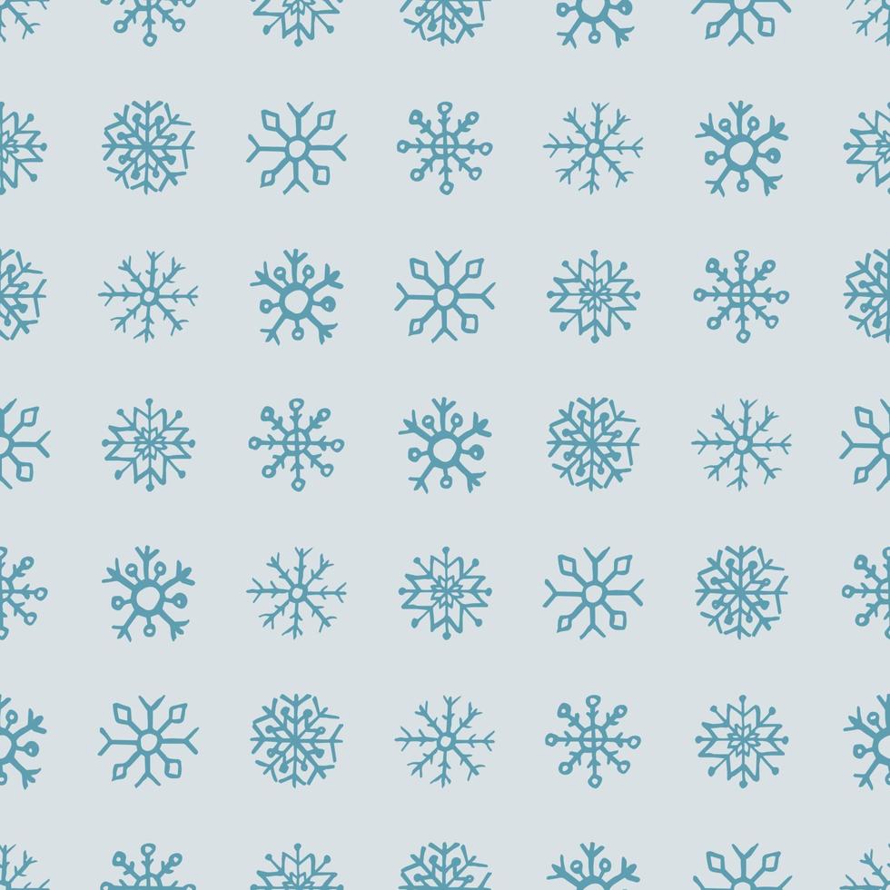 senza soluzione di continuità sfondo di mano disegnato fiocchi di neve. buio blu i fiocchi di neve su blu sfondo. Natale e nuovo anno decorazione elementi. vettore illustrazione.