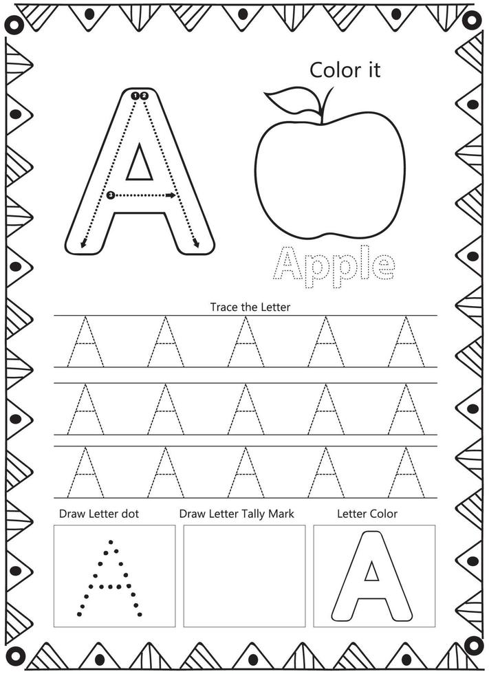 alfabeto lettera tracciato colorazione pagina vettore