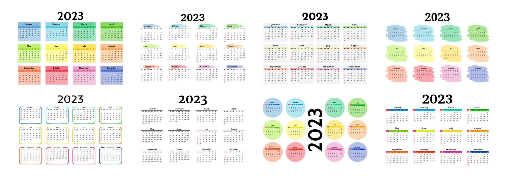 calendario per 2023 isolato su un' bianca sfondo vettore