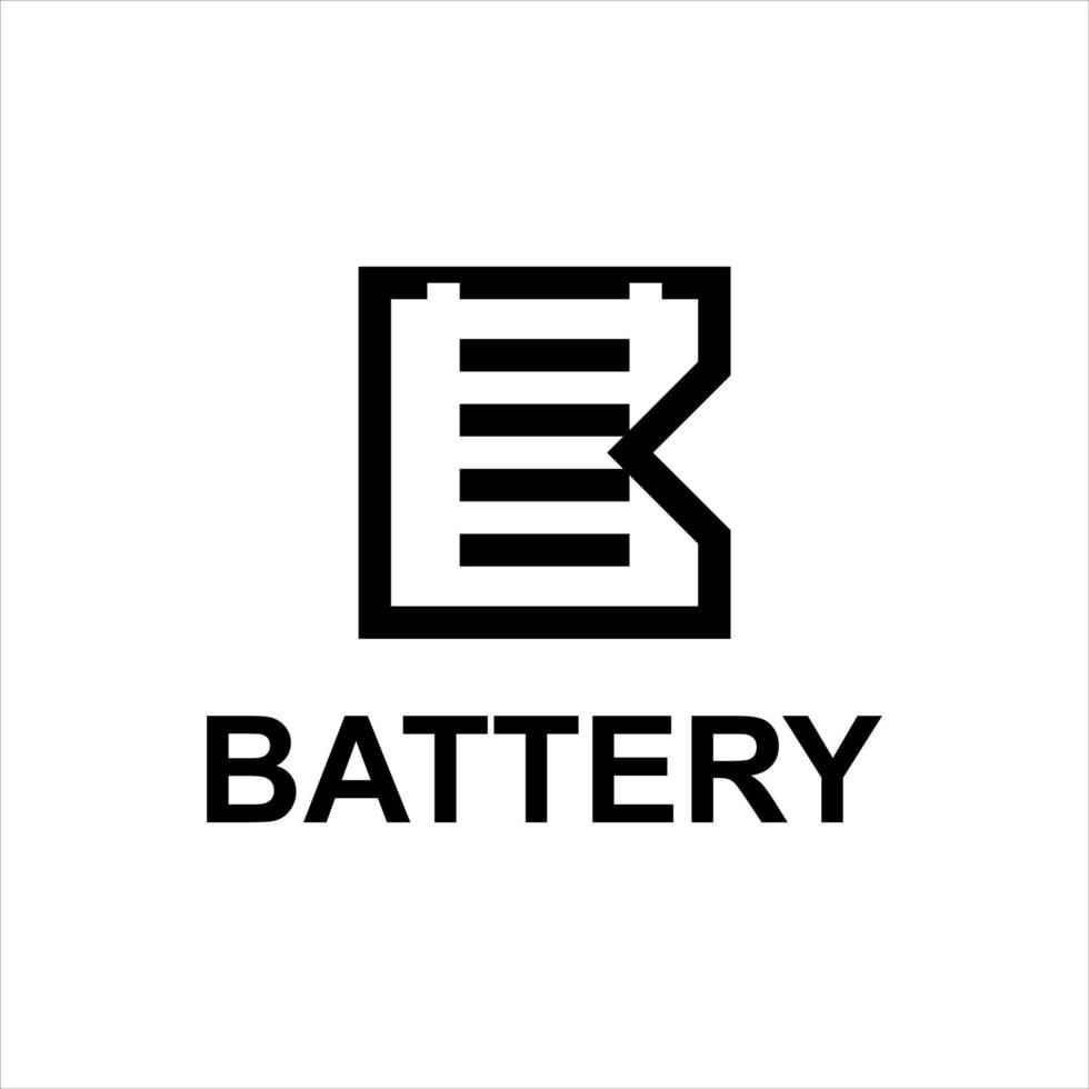 batteria logo semplice linea arte design vettore