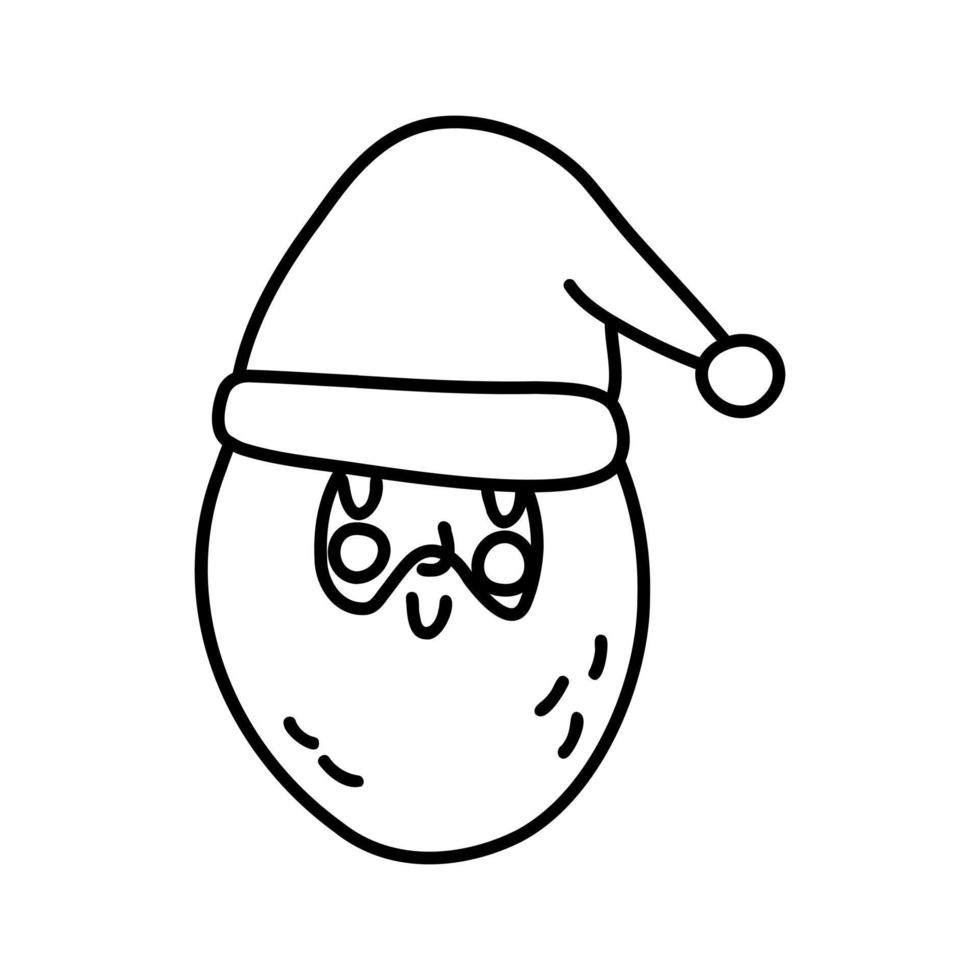 scarabocchio illustrazione con Santa Sorridi nel cartone animato moderno stile. design elementi per Natale carta, manifesto, invito, manifesto, confezione. vettore