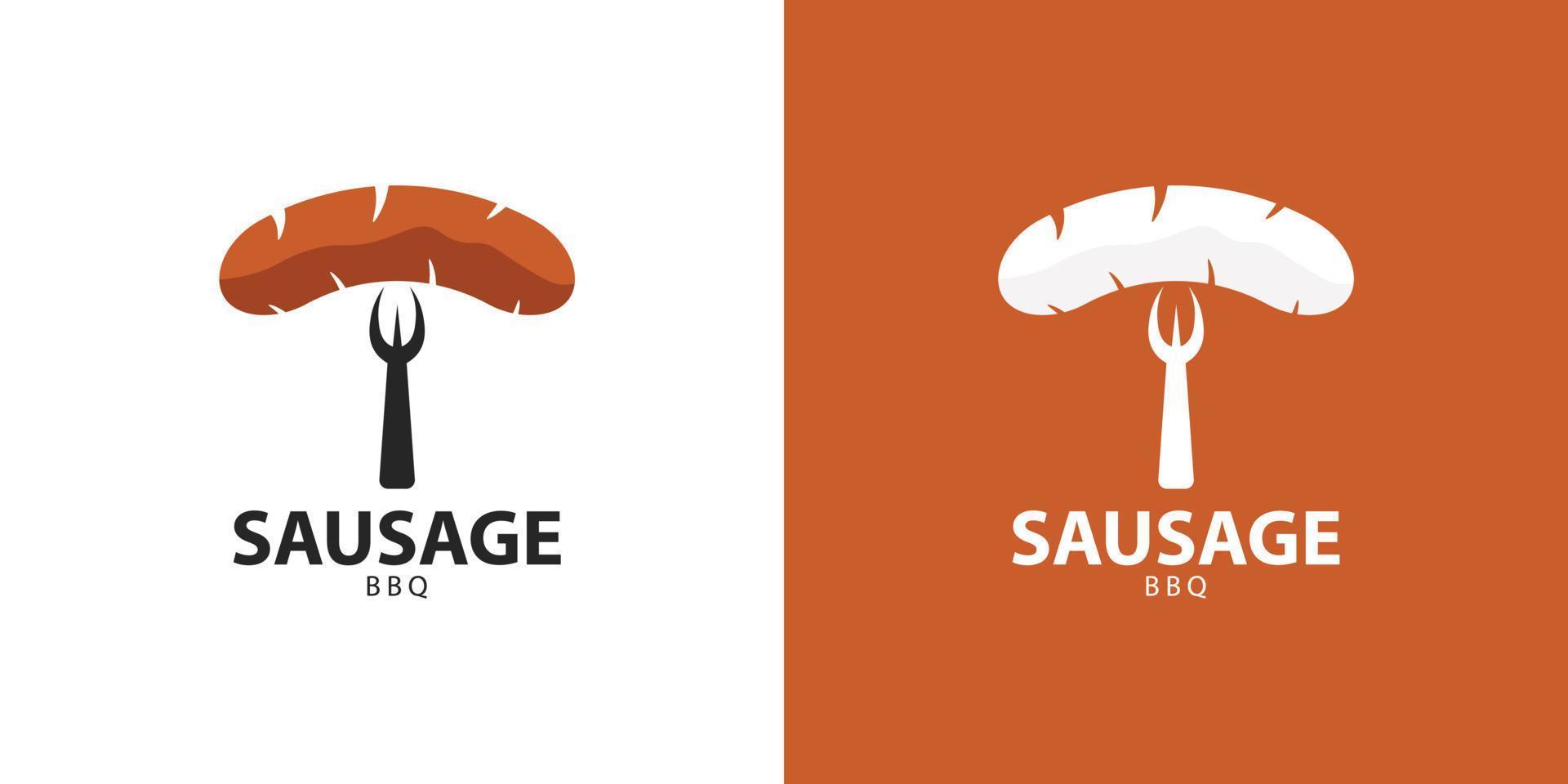 salsiccia ristorante logo design idea vettore