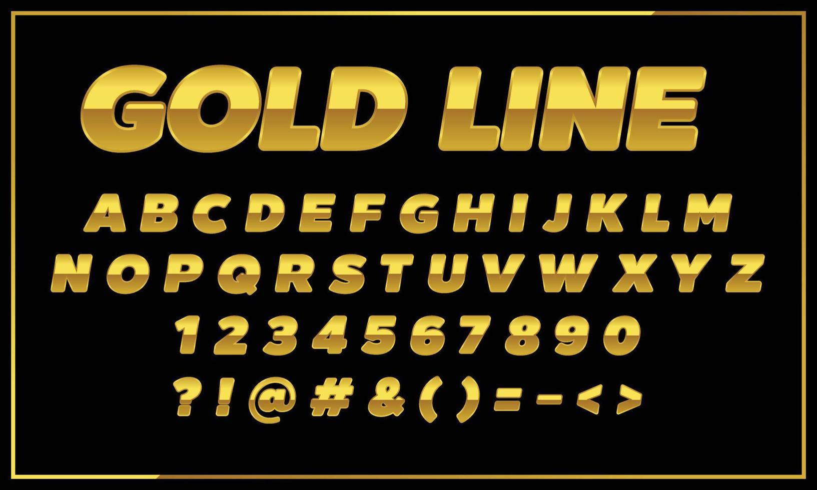 3d oro alfabeto lettere, numeri. 3d font. abc un' per z d'oro alfabeti lettere d'oro font vettore
