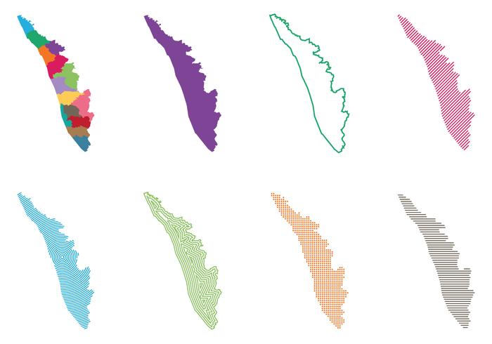 mappa di kerala india vettore