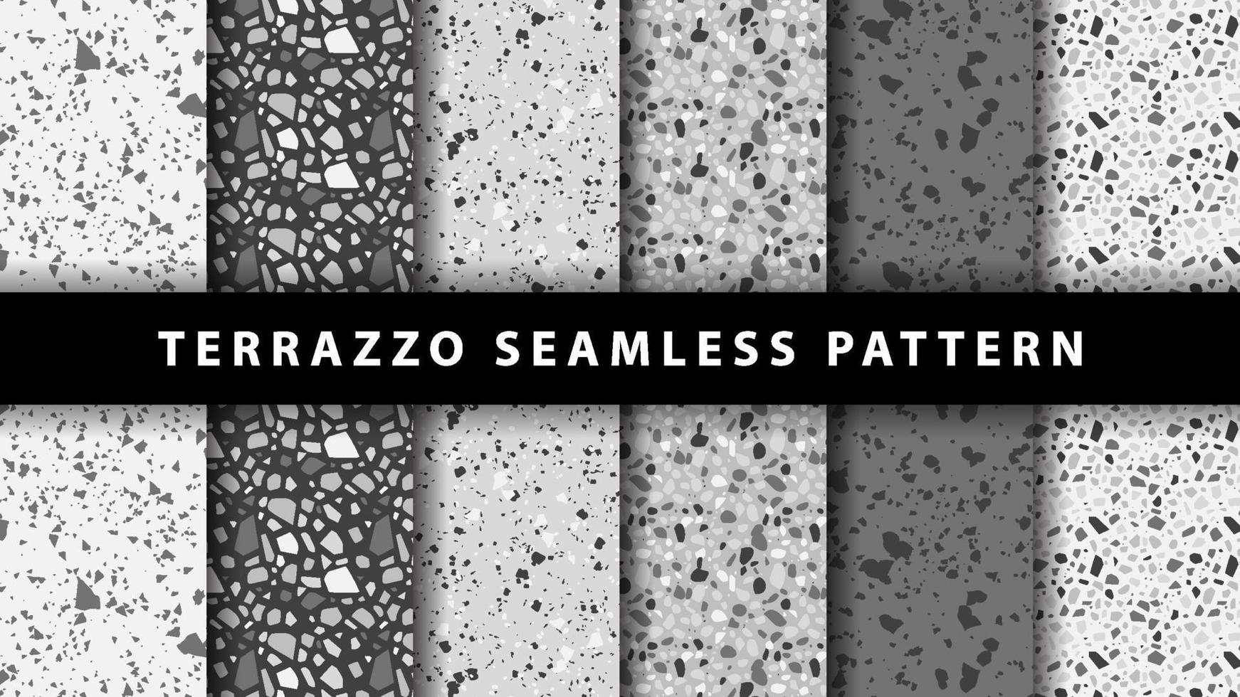 set di modelli senza cuciture di terrazzo. modello pavimento in terrazzo. modello senza cuciture di terrazzo. collezione di pattern terrazzo vettore