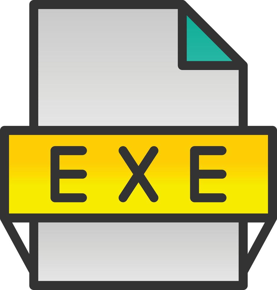 EXE file formato icona vettore