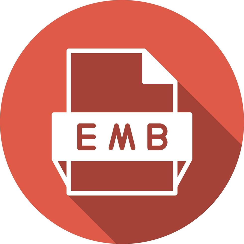 emb file formato icona vettore