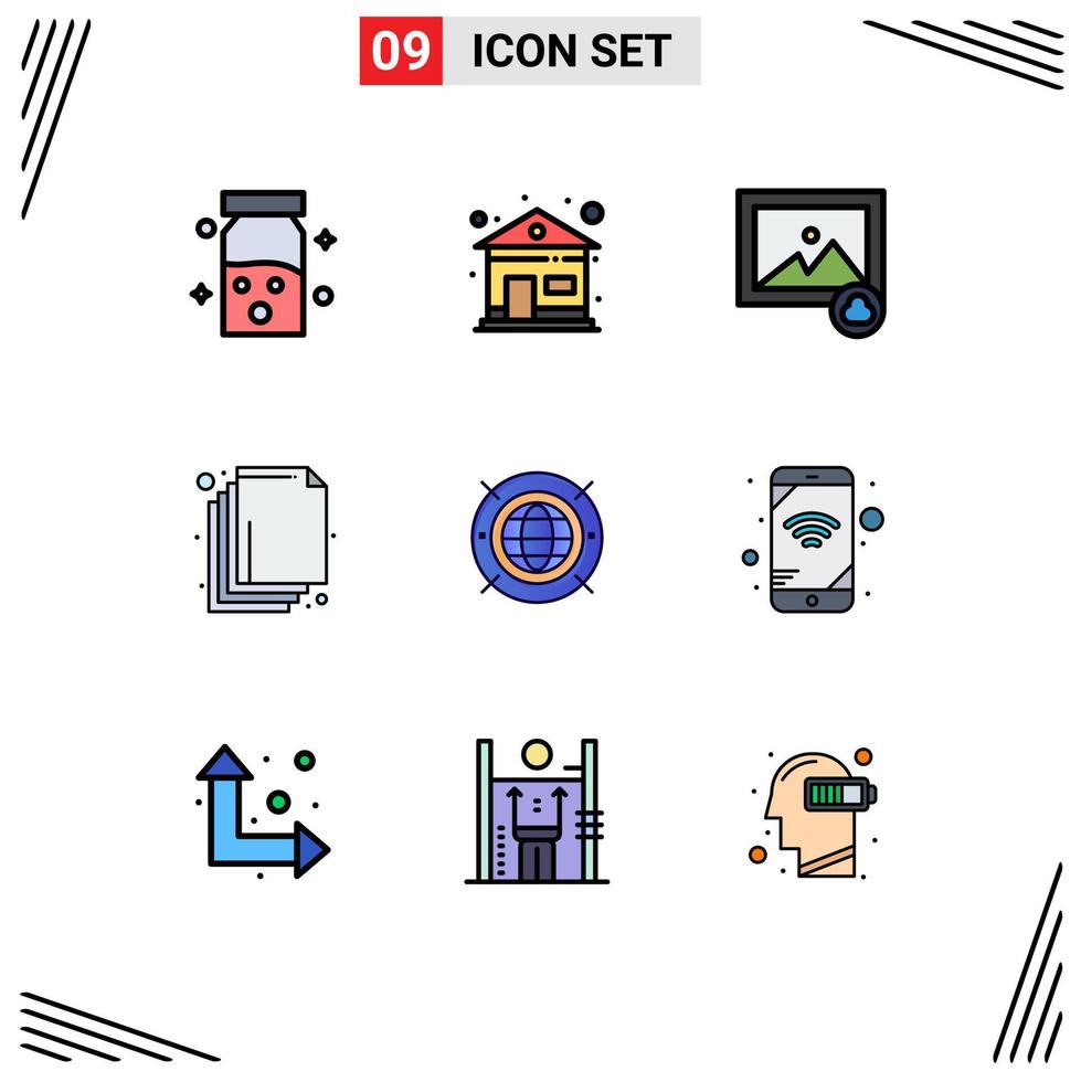 9 creativo icone moderno segni e simboli di mobile mondo Immagine ragnatela strati modificabile vettore design elementi