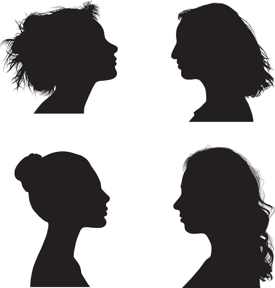 nero ragazza silhouette vettore