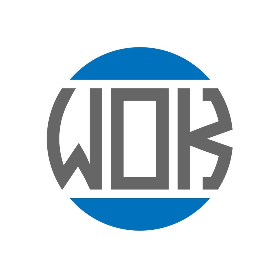 wok lettera logo design su bianca sfondo. wok creativo iniziali cerchio logo concetto. wok lettera design. vettore