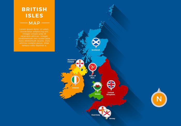 Vettore gratis di Infographic della mappa delle isole britanniche