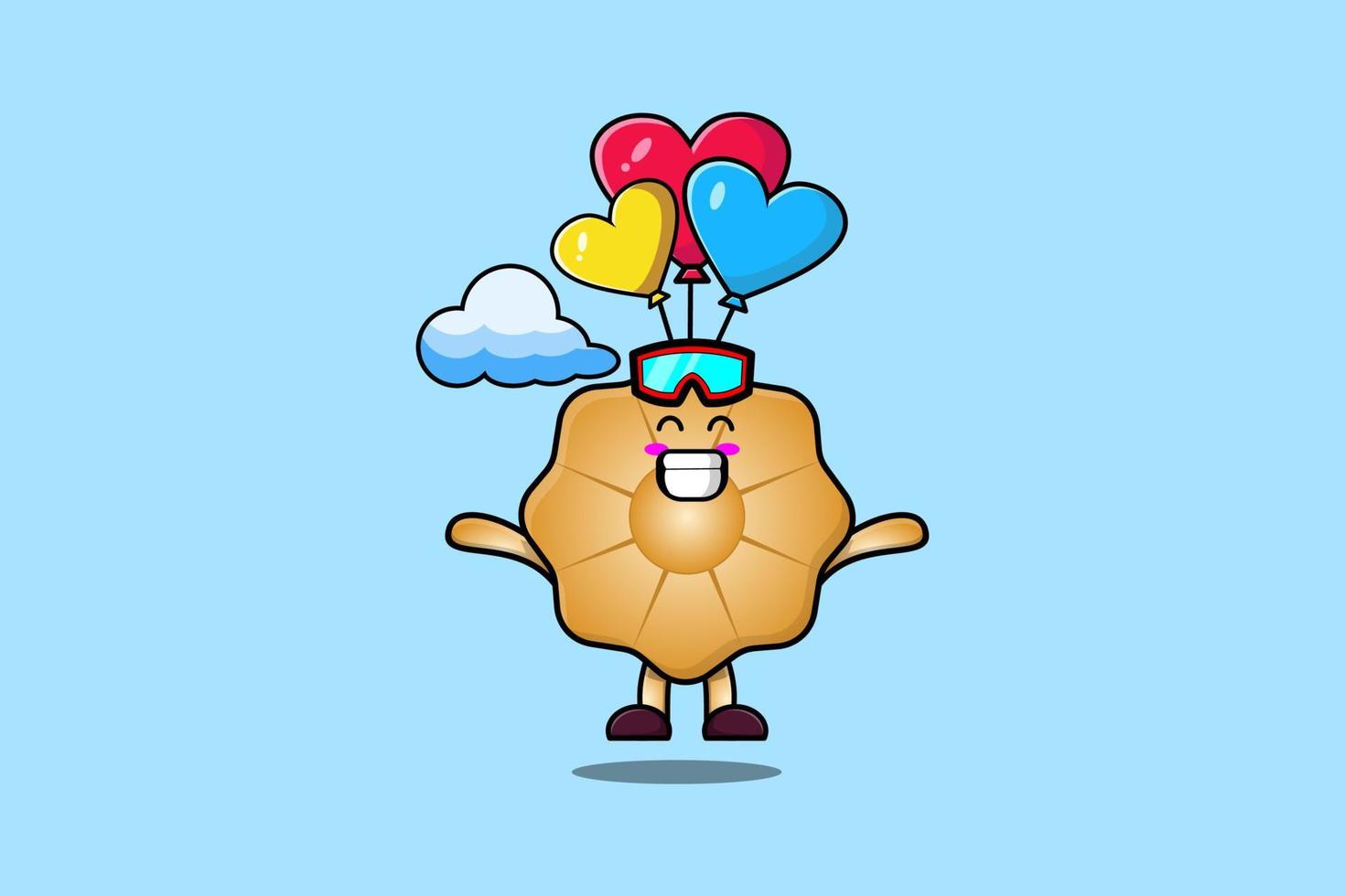 carino cartone animato biscotti è paracadutismo con Palloncino vettore