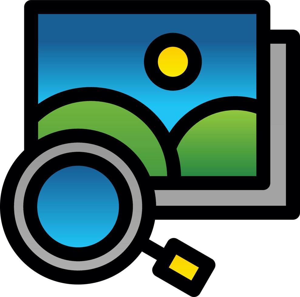 Cerca immagine icona piatta vettore