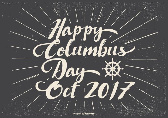 Vecchia illustrazione tipografica Columbus Day vettore