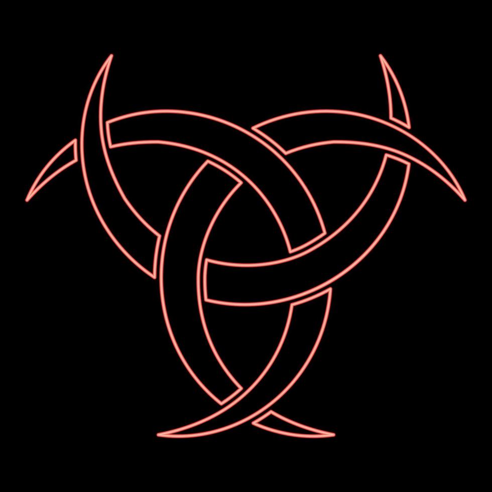 neon odin corno paganesimo simbolo rosso colore vettore illustrazione Immagine piatto stile