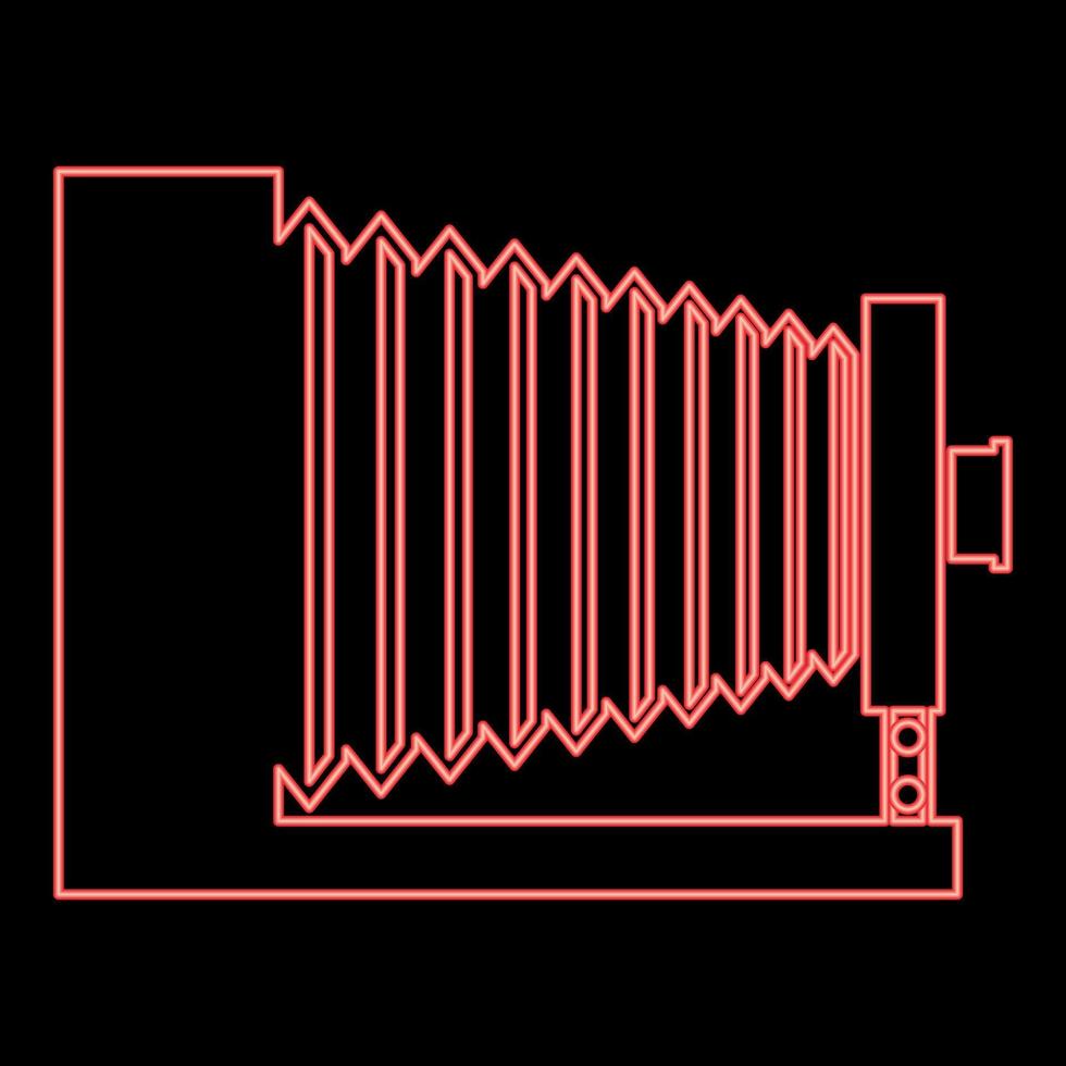 neon retrò telecamera Vintage ▾ foto telecamera lato Visualizza rosso colore vettore illustrazione Immagine piatto stile