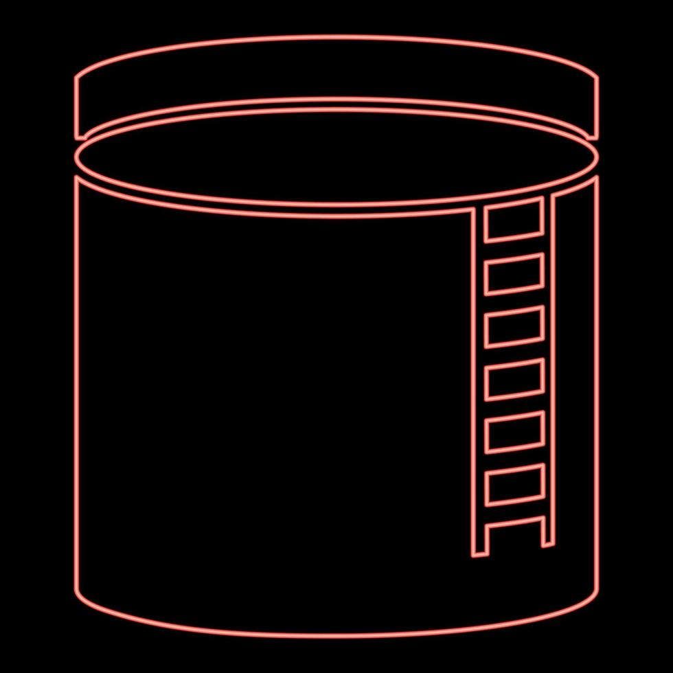 neon serbatoio con olio olio Conservazione serbatoio riscaldamento olio rosso colore vettore illustrazione Immagine piatto stile