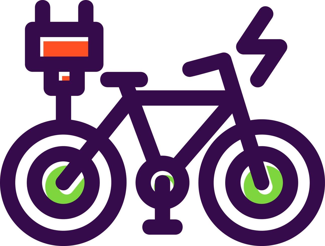 icona piatta della bici elettrica vettore