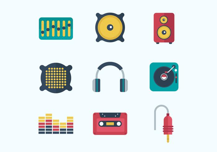 Icone audio musicali vettore