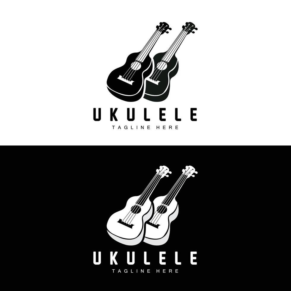 minimalista ukulele musica logo disegno, ukulele chitarra vettore. ukelele logo design vettore