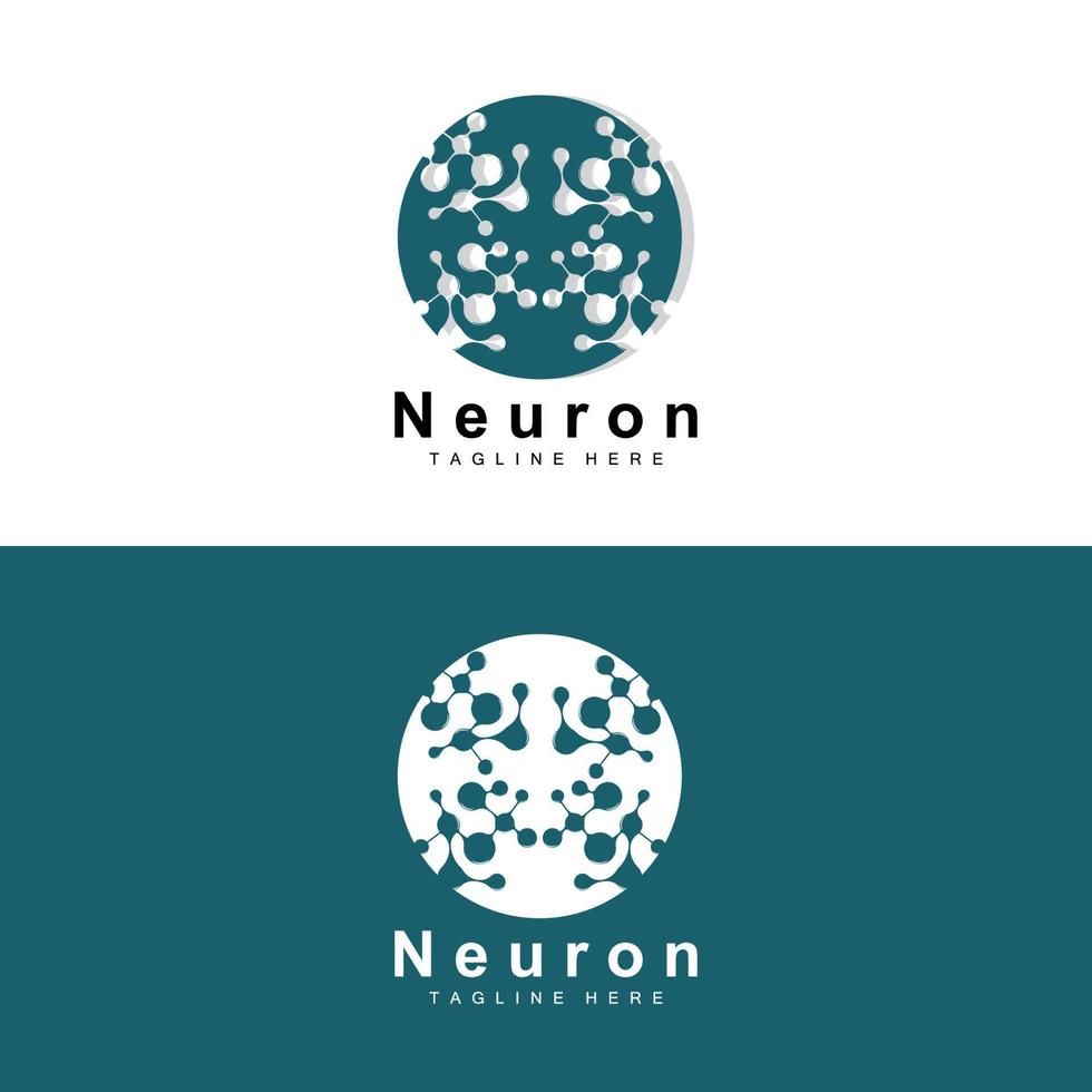 neurone logo design vettore nervo cellula illustrazione molecolare dna Salute marca