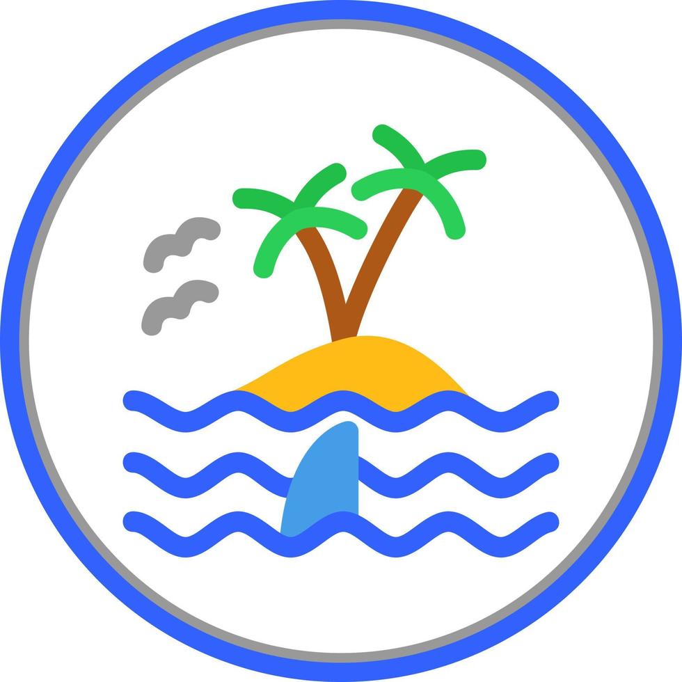 icona del glifo del paesaggio dell'isola vettore