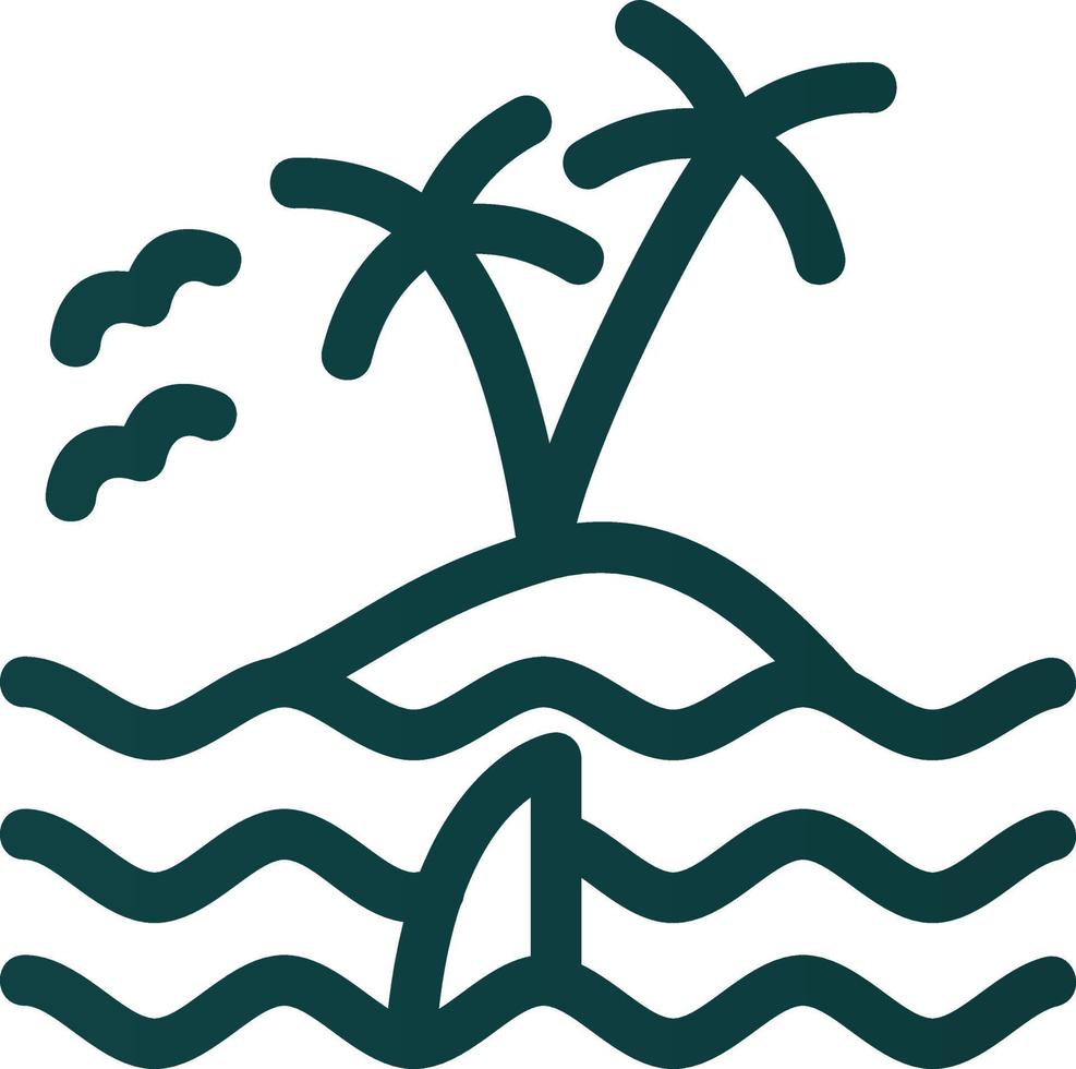 icona del glifo del paesaggio dell'isola vettore