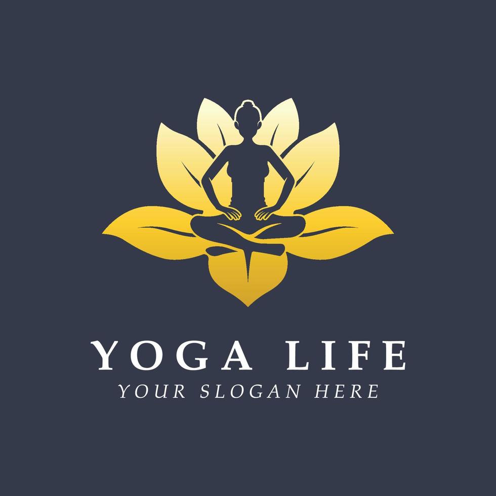 yoga logo e vettore con slogan modello