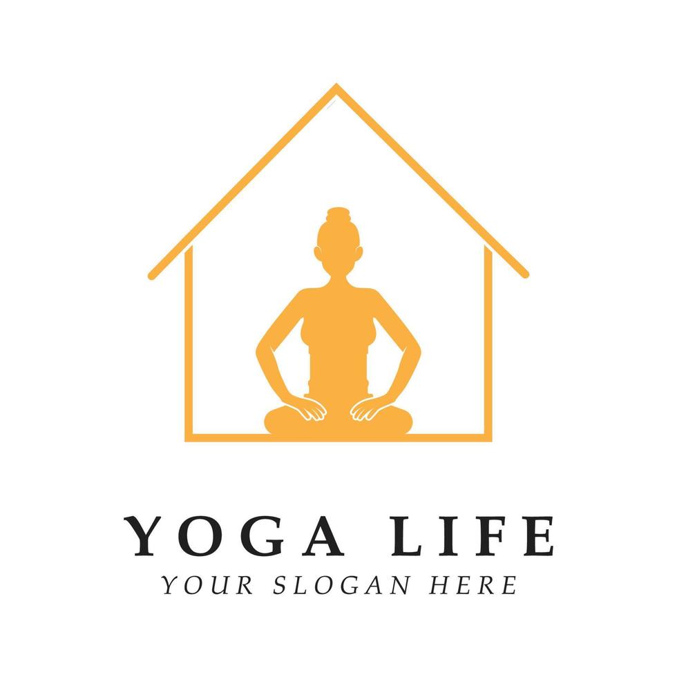 yoga logo e vettore con slogan modello