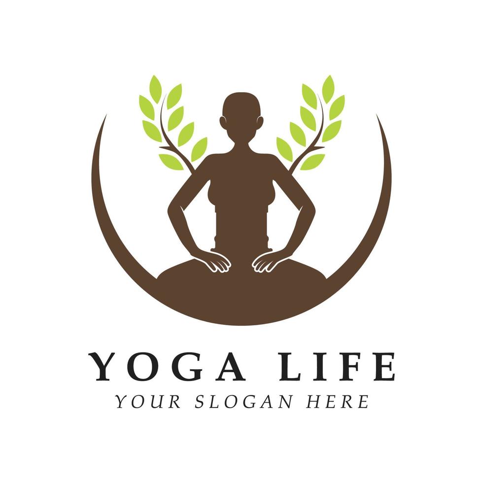 yoga logo e vettore con slogan modello