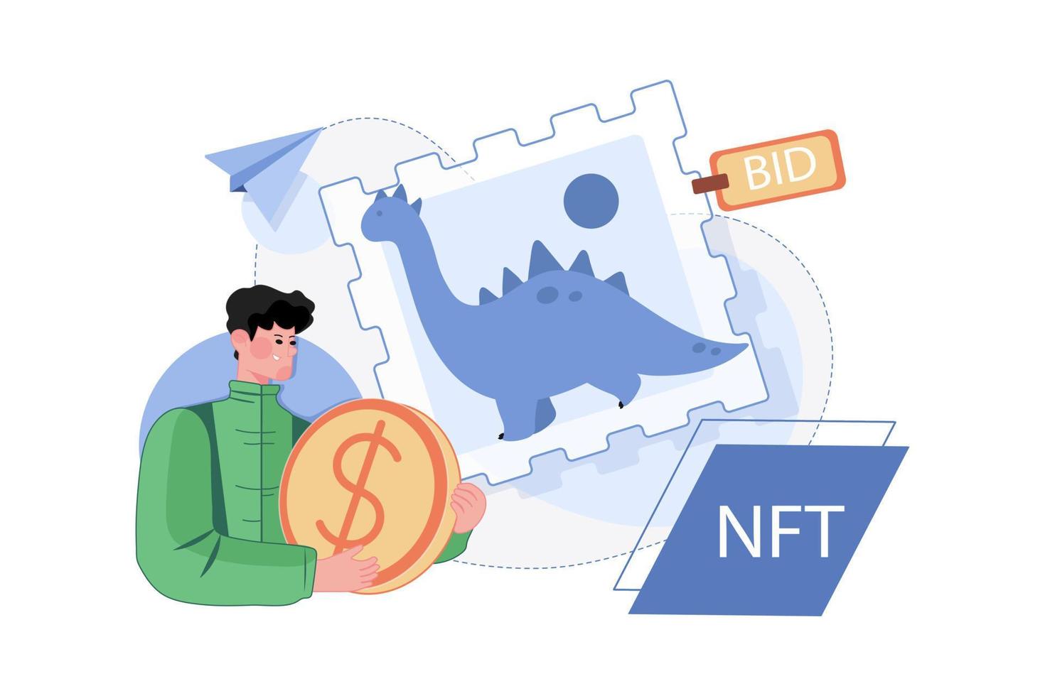 nft investitore offerta su nft art vettore