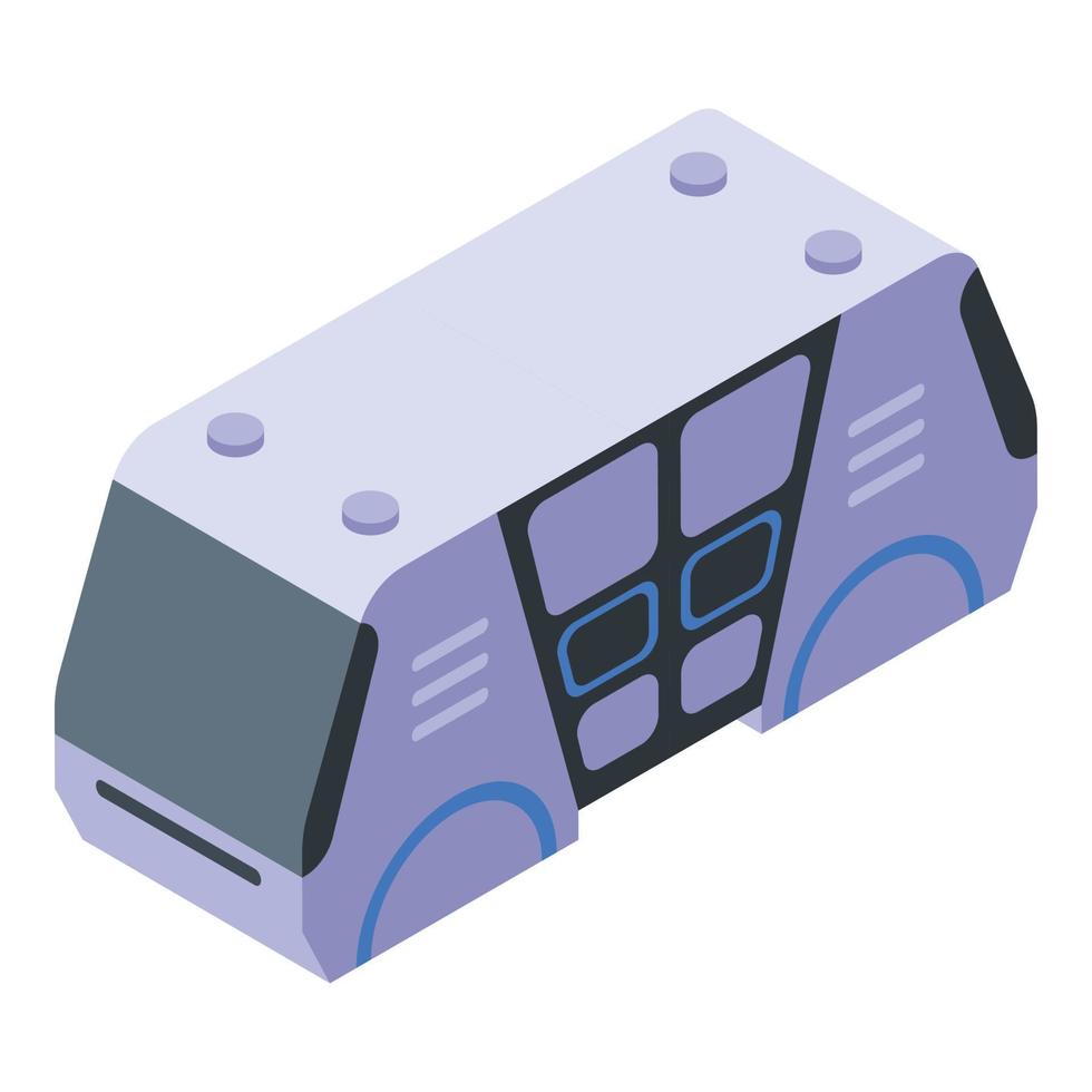 senza equipaggio autobus icona, isometrico stile vettore